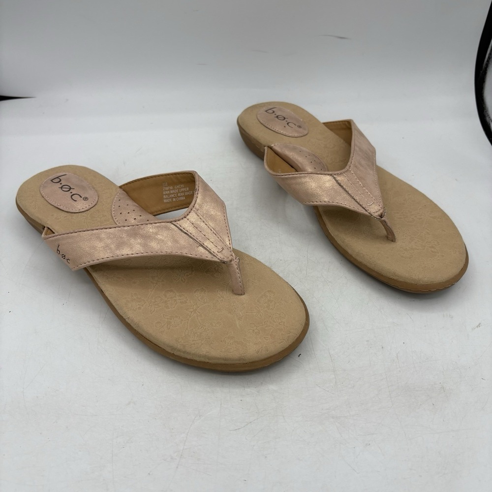 Born BOC Sandals Womens Size 9 M Cadore Rose Gold Flip Flop Thong